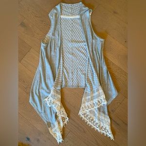 Like new reversible gray boho vest, S/M